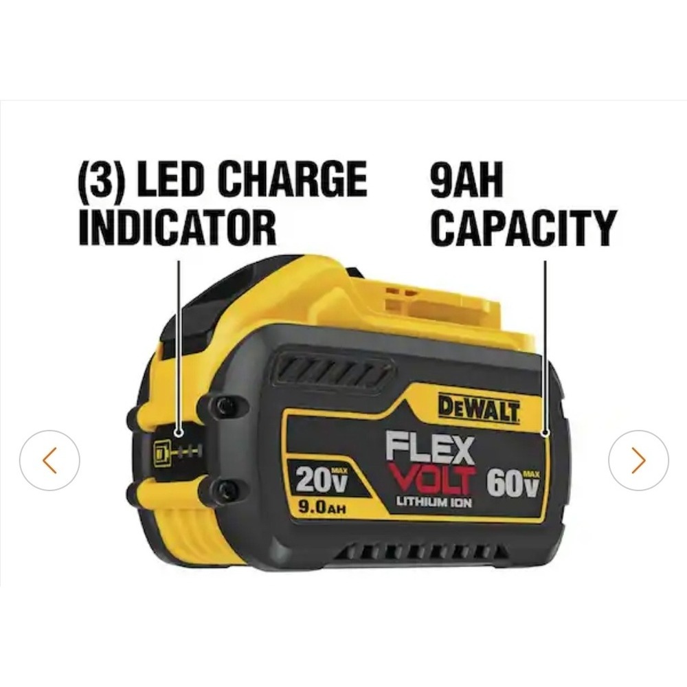 DEWALT
FLEXVOLT 20V/60V MAX Lithium-Ion 9.0Ah Battery new
